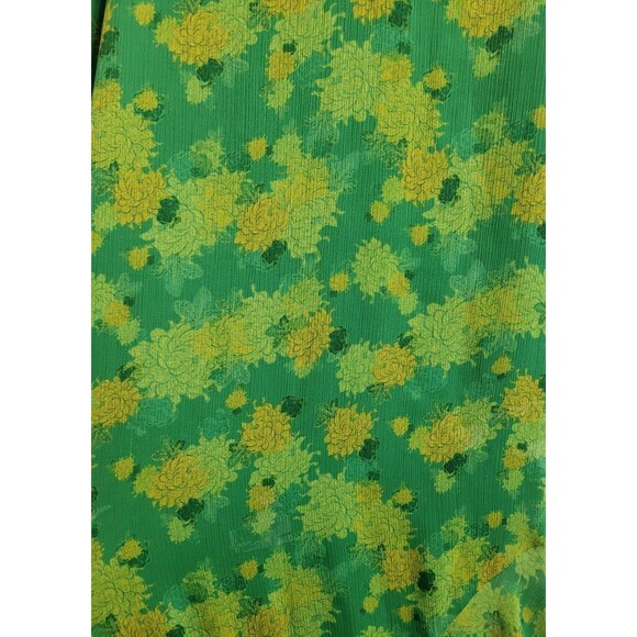 De La Vali Palmera Green Floral Chiffon Maxi Dress UK 12 US 8 Ruffle Sleeve $676 - Picture 9 of 16